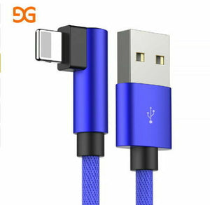 90 Degree USB Cable iPhone X 6 6s 7 8 Fast Charging Lightning Apple Cord